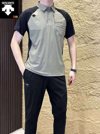 Descente Lightweight Performance Polo Shirt Black view 8