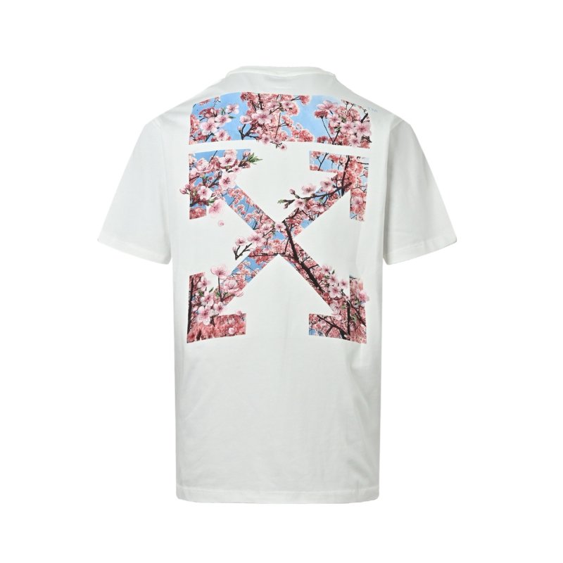 White Cherry Blossom Graphic Short Sleeve T-Shirt view