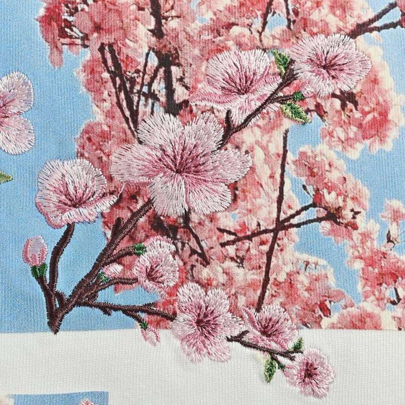 White Cherry Blossom Graphic Short Sleeve T-Shirt view