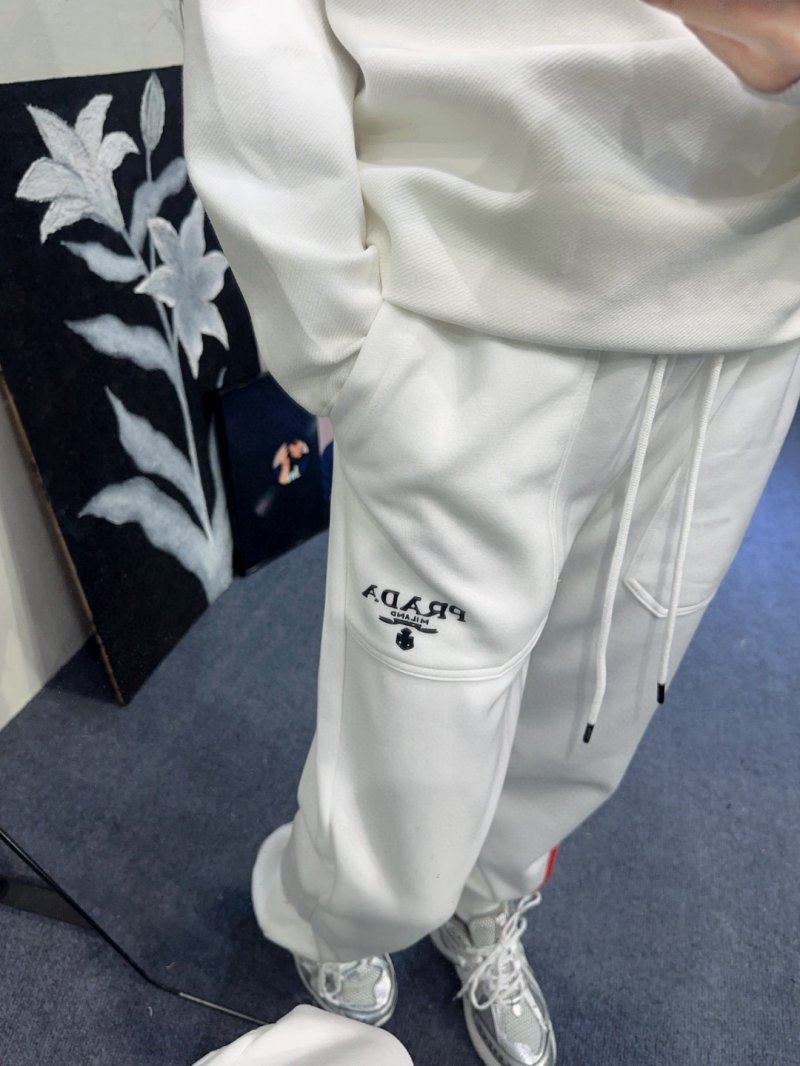 Prada White Logo Jogger Pants view