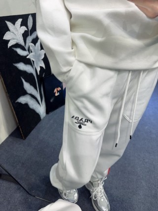 Prada White Logo Jogger Pants view 3