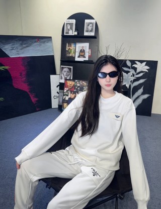 Prada White Logo Jogger Pants view 6