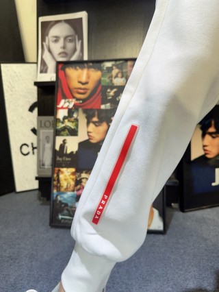 Prada White Logo Jogger Pants view 8