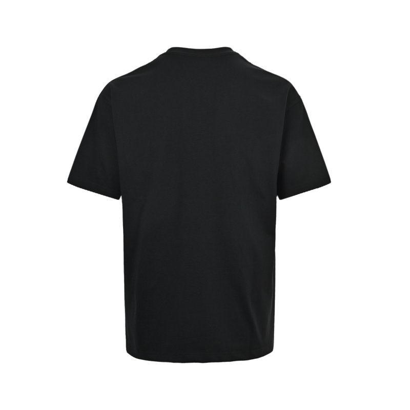 Black Graphic Print Short Sleeve T-Shirt with Floral Circle Design view