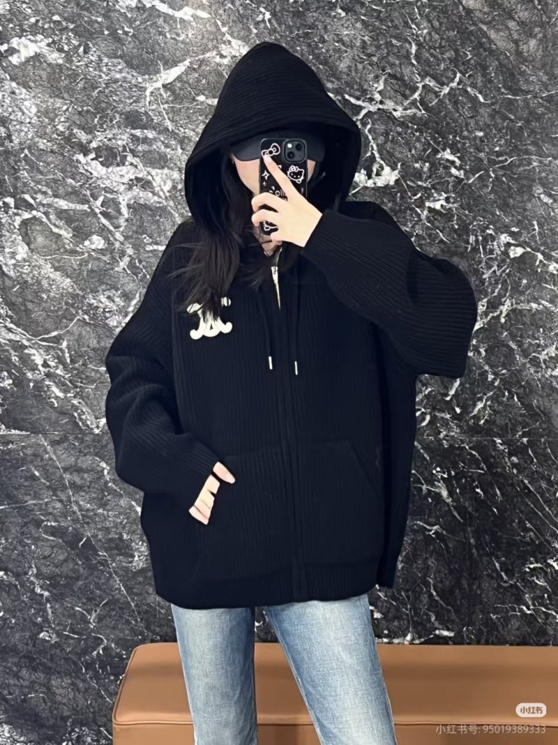 Essentials Black Ribbed Zip Hoodie view