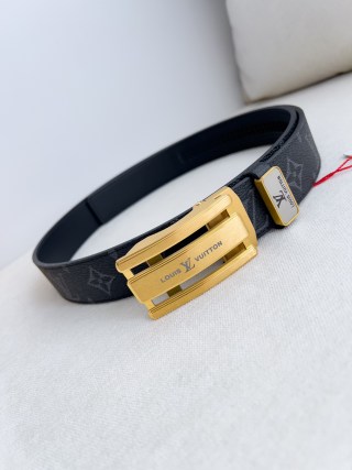 Louis Vuitton Automatic Buckle Belt Black Monogram view 3