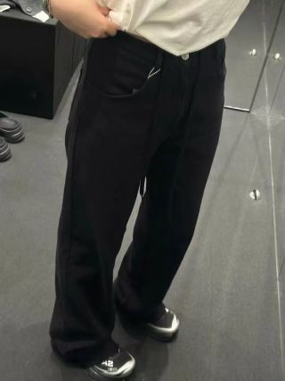 Black Relaxed Fit Jeans with White Stripe Detail