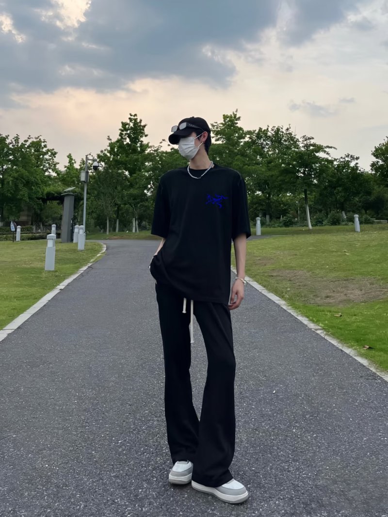 Black Oversized T-Shirt with Neon Graphic Print view