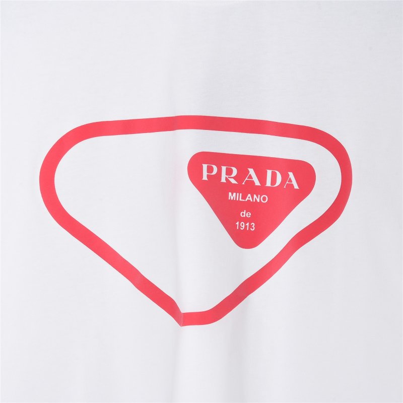 Prada Heart Logo White T-Shirt view