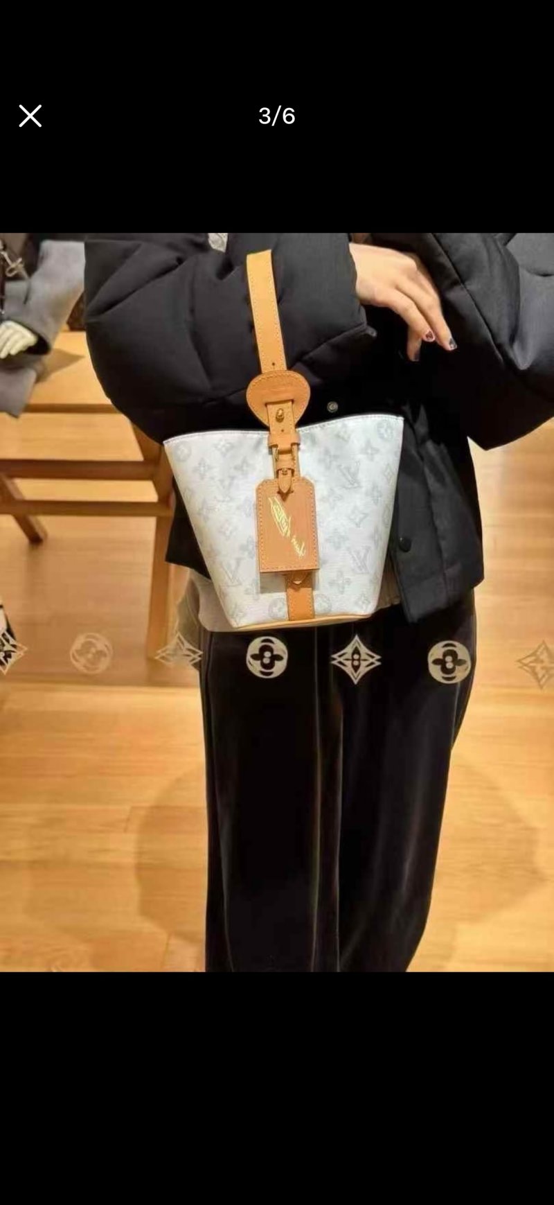 Louis Vuitton Monogram Canvas Bucket Tote Bag Cream view
