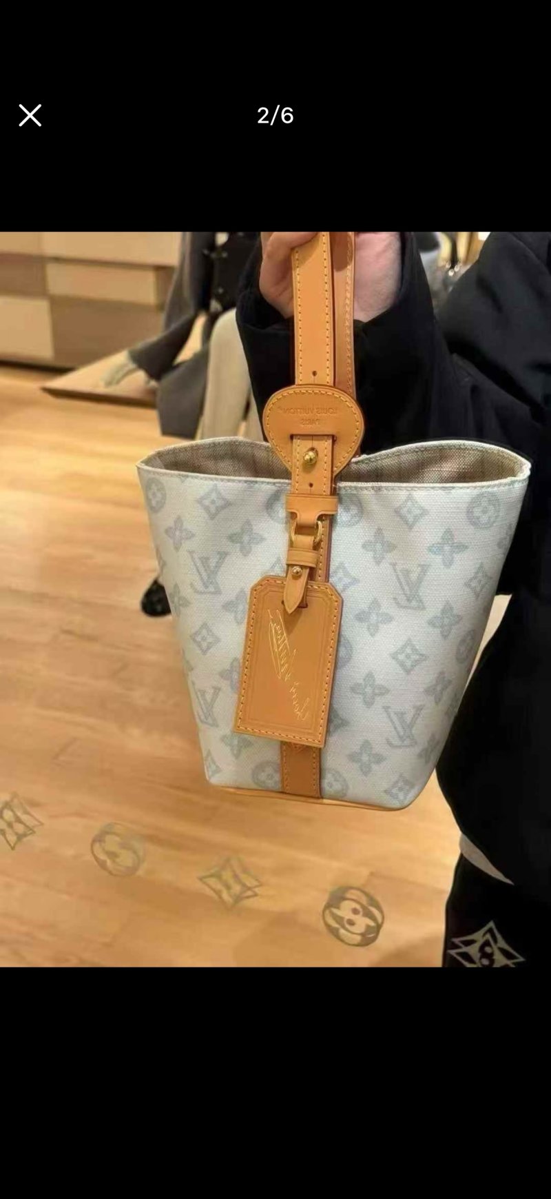 Louis Vuitton Monogram Canvas Bucket Tote Bag Cream view