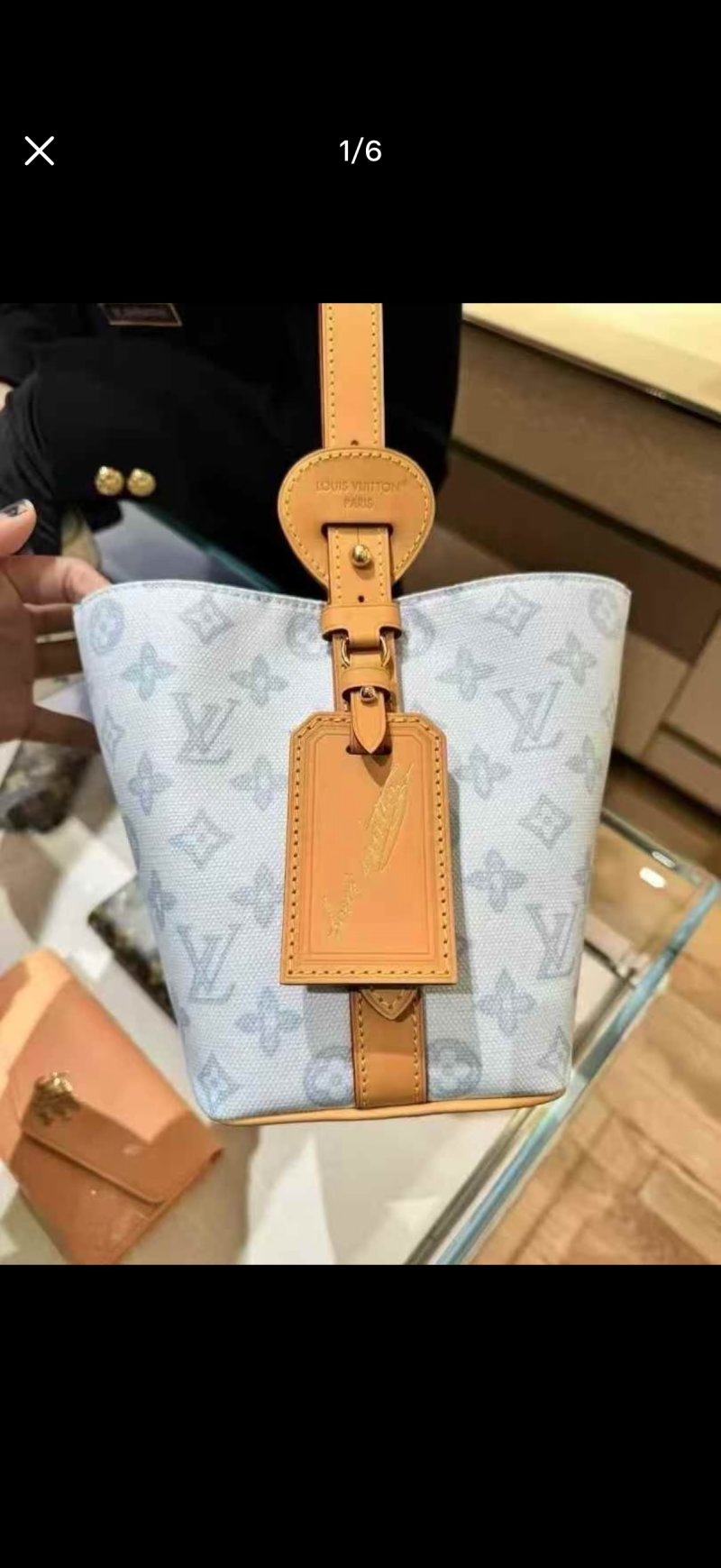 Louis Vuitton Monogram Canvas Bucket Tote Bag Cream view
