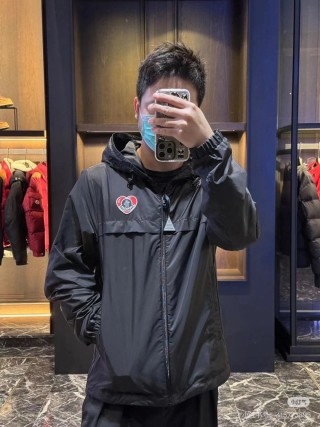 Moncler Navy Puffer Jacket with Heart Logo view 9
