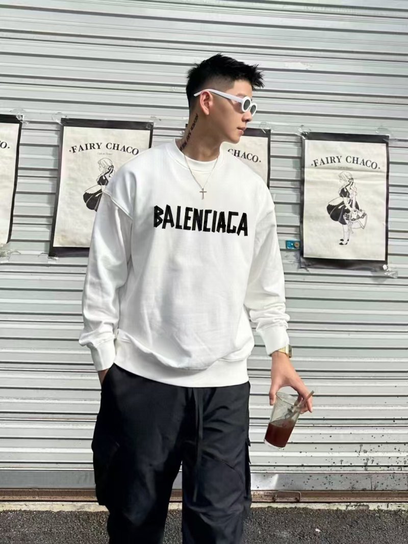 Balenciaga White Logo Sweatshirt