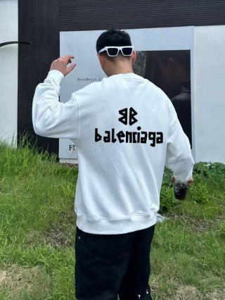Balenciaga White Logo Sweatshirt view 3
