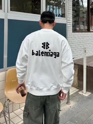 Balenciaga White Logo Sweatshirt view 4