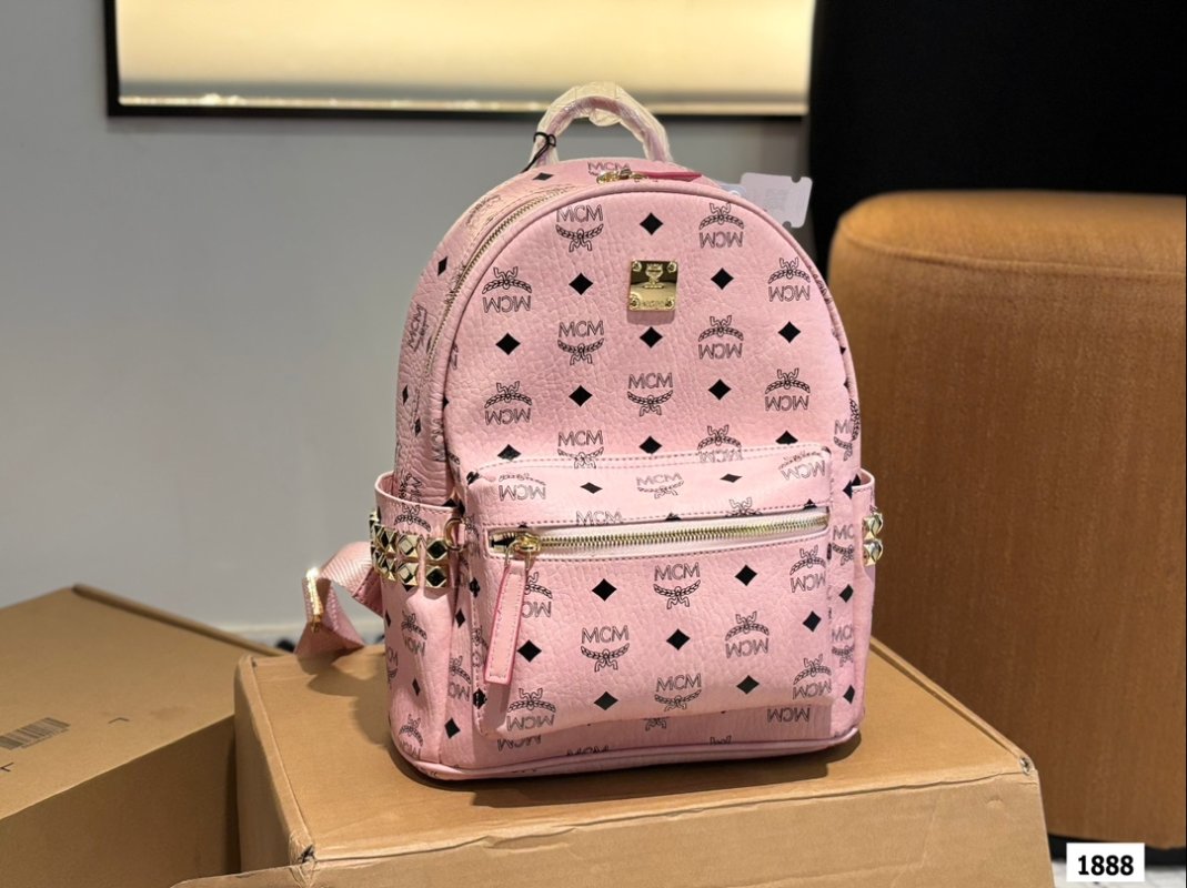 MCM Visetos Classic Pink Backpack