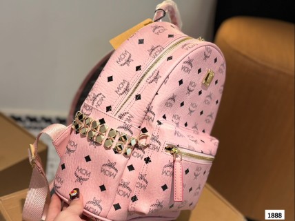 MCM Visetos Classic Pink Backpack view 3