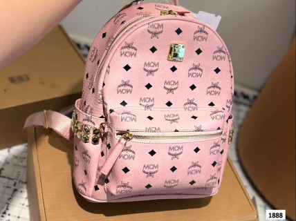 MCM Visetos Classic Pink Backpack view 5