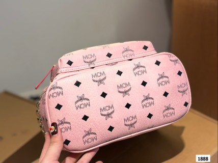 MCM Visetos Classic Pink Backpack view 8