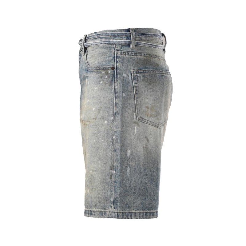 Light Wash Distressed Denim Shorts view