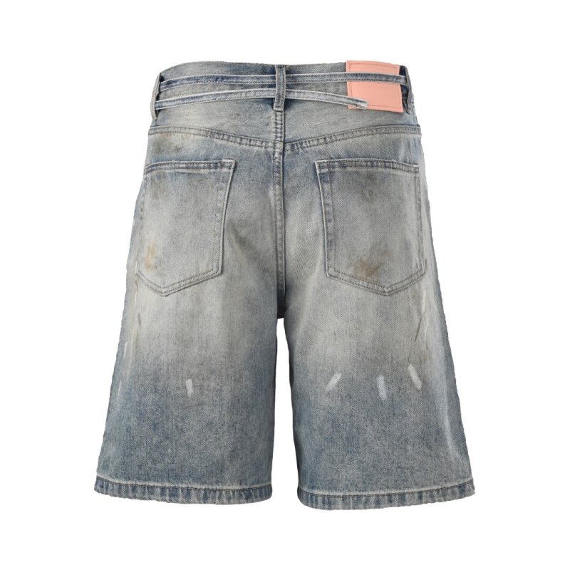 Light Wash Distressed Denim Shorts view