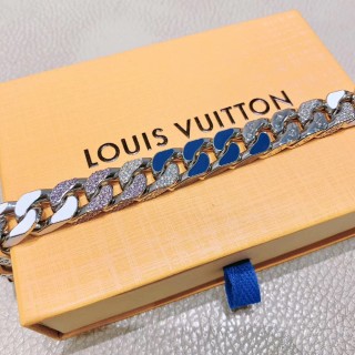 Louis Vuitton Chain Links Blue & White Swarovski Crystal Bracelet view 4