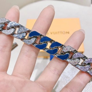 Louis Vuitton Chain Links Blue & White Swarovski Crystal Bracelet view 5