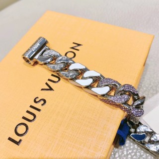 Louis Vuitton Chain Links Blue & White Swarovski Crystal Bracelet view 7