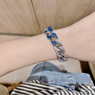 Louis Vuitton Chain Links Blue & White Swarovski Crystal Bracelet view 8