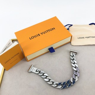 Louis Vuitton Chain Links Blue & White Swarovski Crystal Bracelet view 9