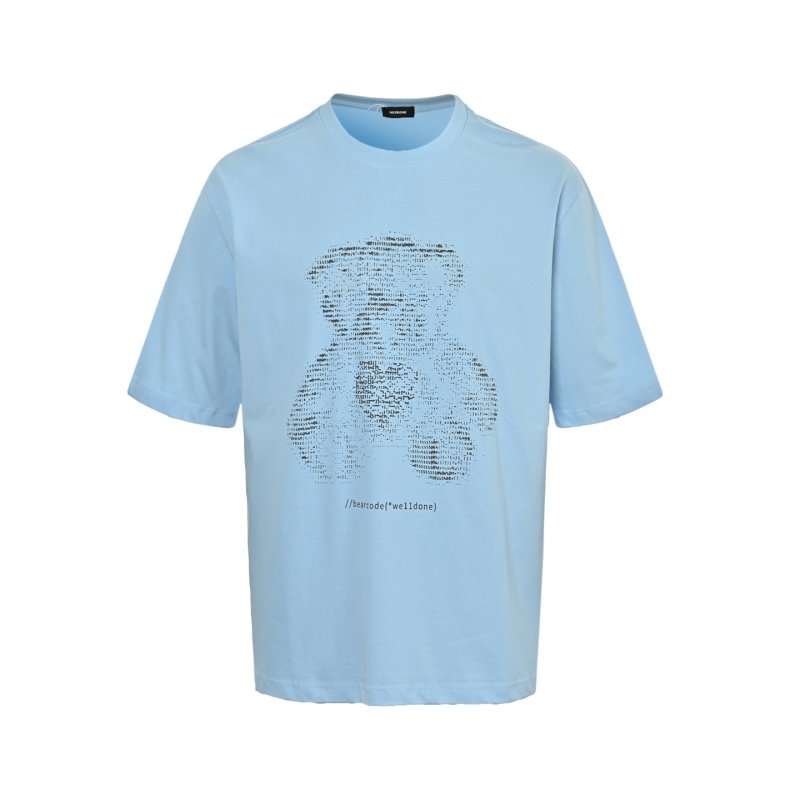 Light Blue Graphic Print Short Sleeve T-Shirt view