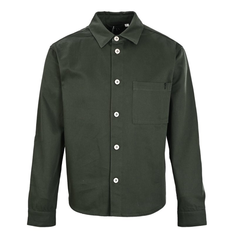 Stone Island Dark Green Denim Overshirt Jacket