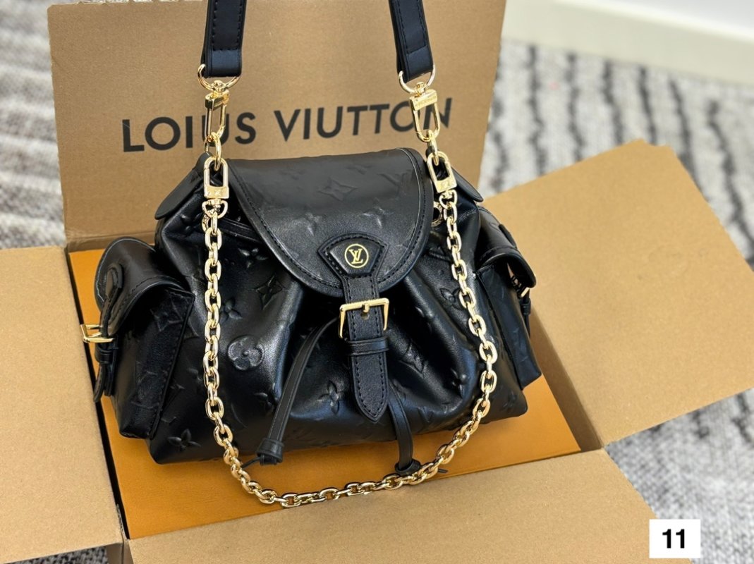 Louis Vuitton Odyssee Black Leather Embossed Shoulder Bag view