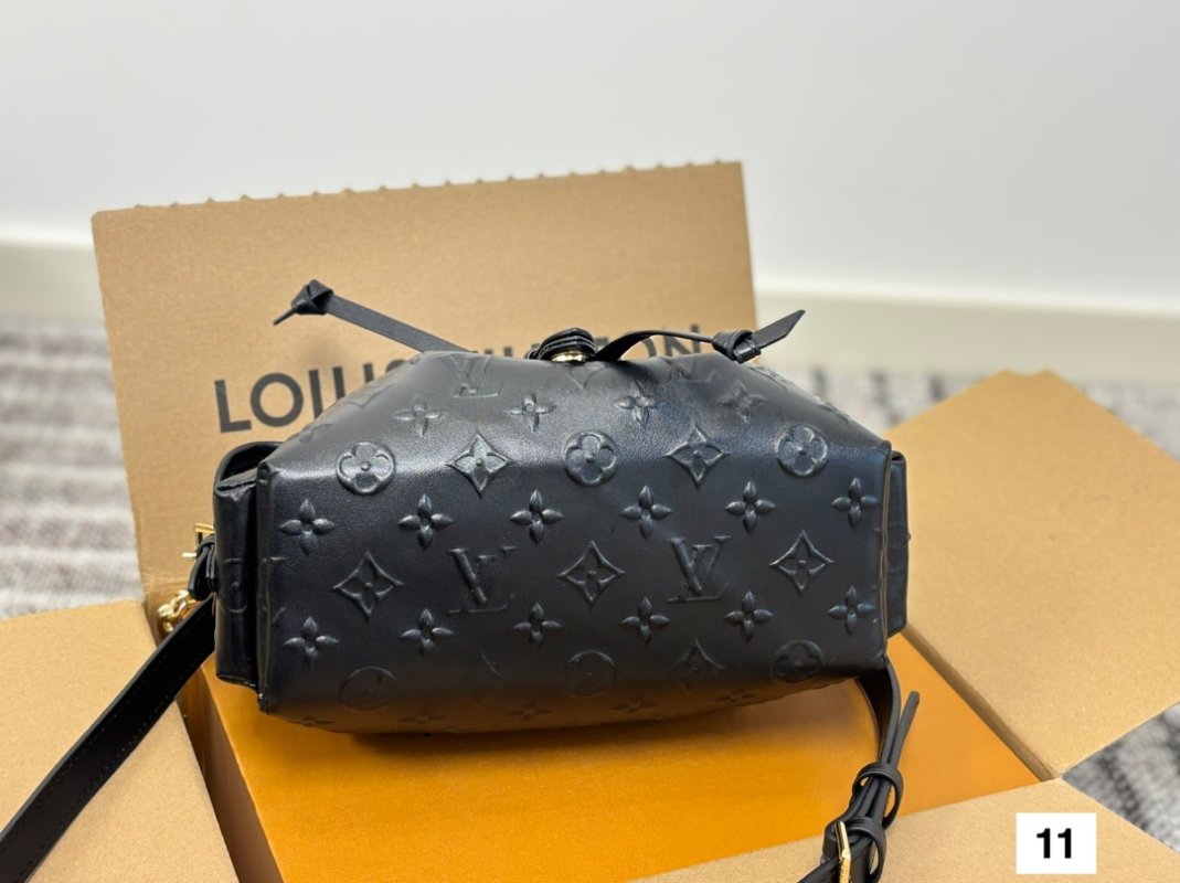 Louis Vuitton Odyssee Black Leather Embossed Shoulder Bag view