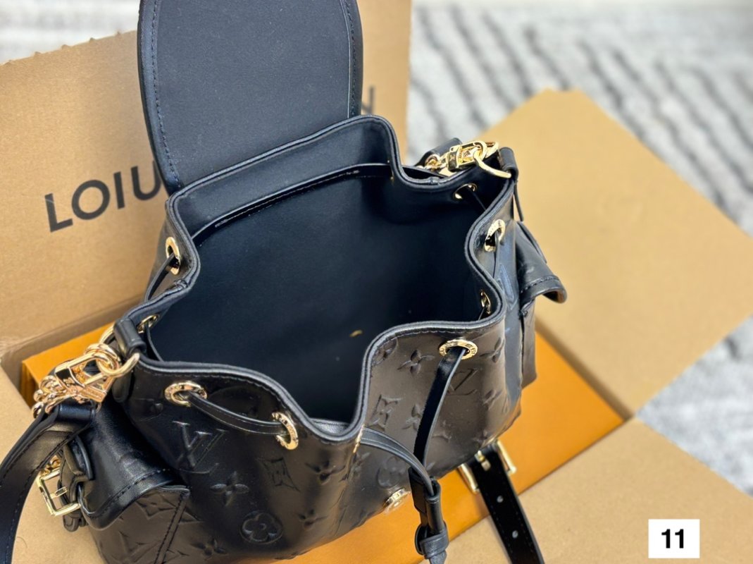Louis Vuitton Odyssee Black Leather Embossed Shoulder Bag view