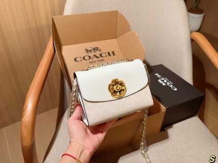 Coach Parker Camellia Chain Crossbody Bag White view 2