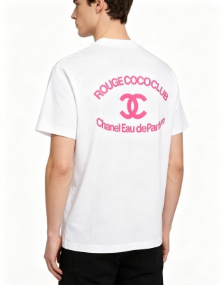 Chanel Rouge Cocoa White T-Shirt Pink Print view 6