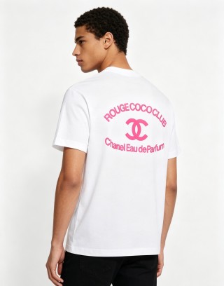 Chanel Rouge Cocoa White T-Shirt Pink Print view 7