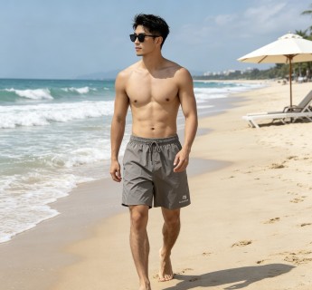 Grey Drawstring Casual Shorts view 2