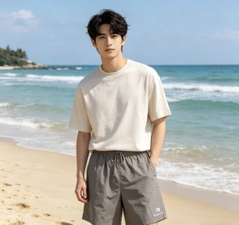 Grey Drawstring Casual Shorts view 5