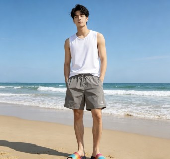 Grey Drawstring Casual Shorts view 7
