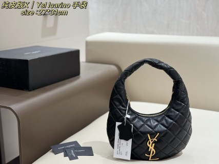 YSL Icarino Black Gold Hobo Bag 27x31cm