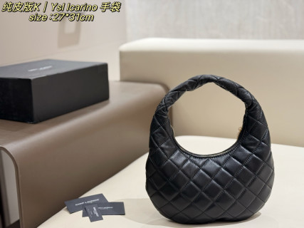 YSL Icarino Black Gold Hobo Bag 27x31cm view 4