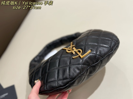 YSL Icarino Black Gold Hobo Bag 27x31cm view 5