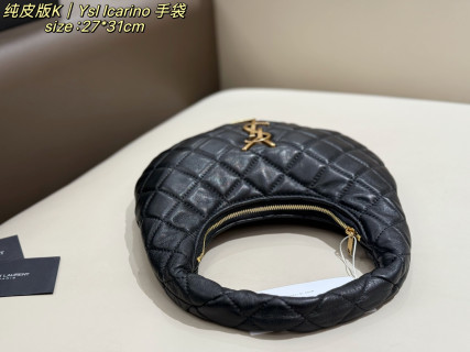 YSL Icarino Black Gold Hobo Bag 27x31cm view 6