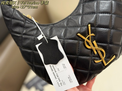 YSL Icarino Black Gold Hobo Bag 27x31cm view 7