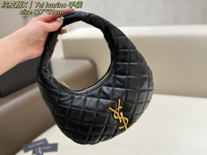 YSL Icarino Black Gold Hobo Bag 27x31cm view 8