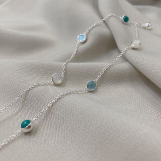 Gucci GG Double G Turquoise Daisy Pendant Necklace Silver view 2