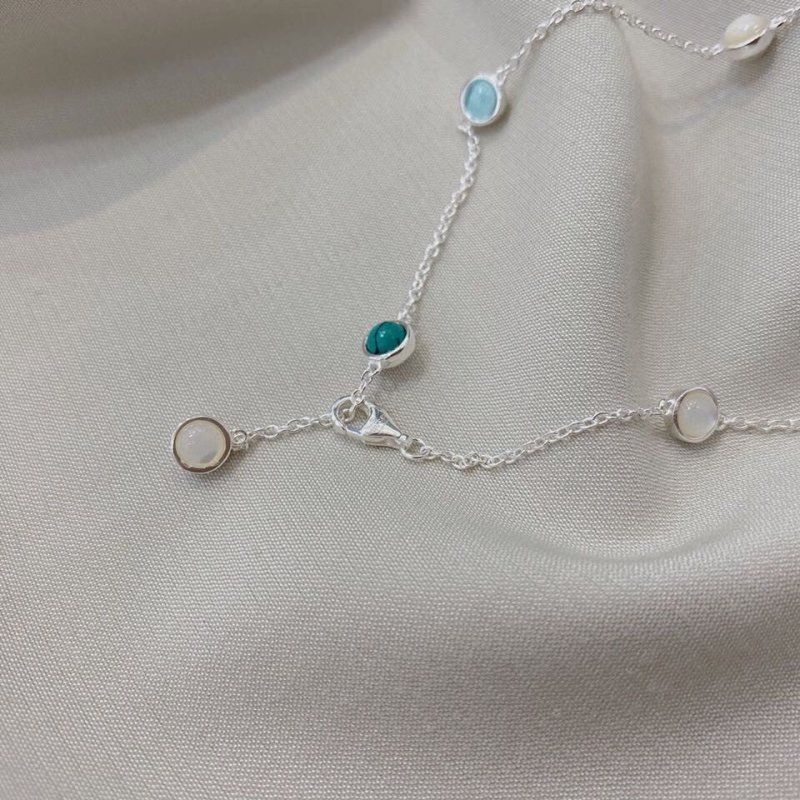 Gucci GG Double G Turquoise Daisy Pendant Necklace Silver view